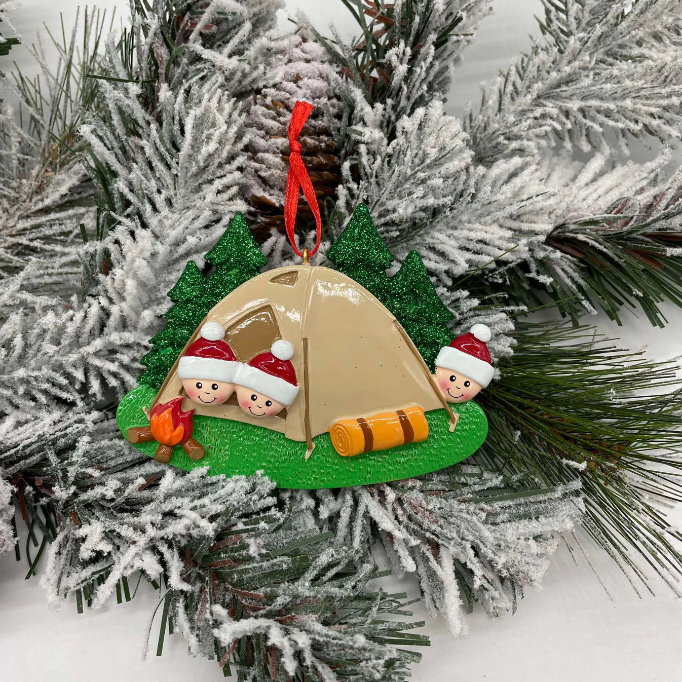 Camping Family Polyresin Ornaments