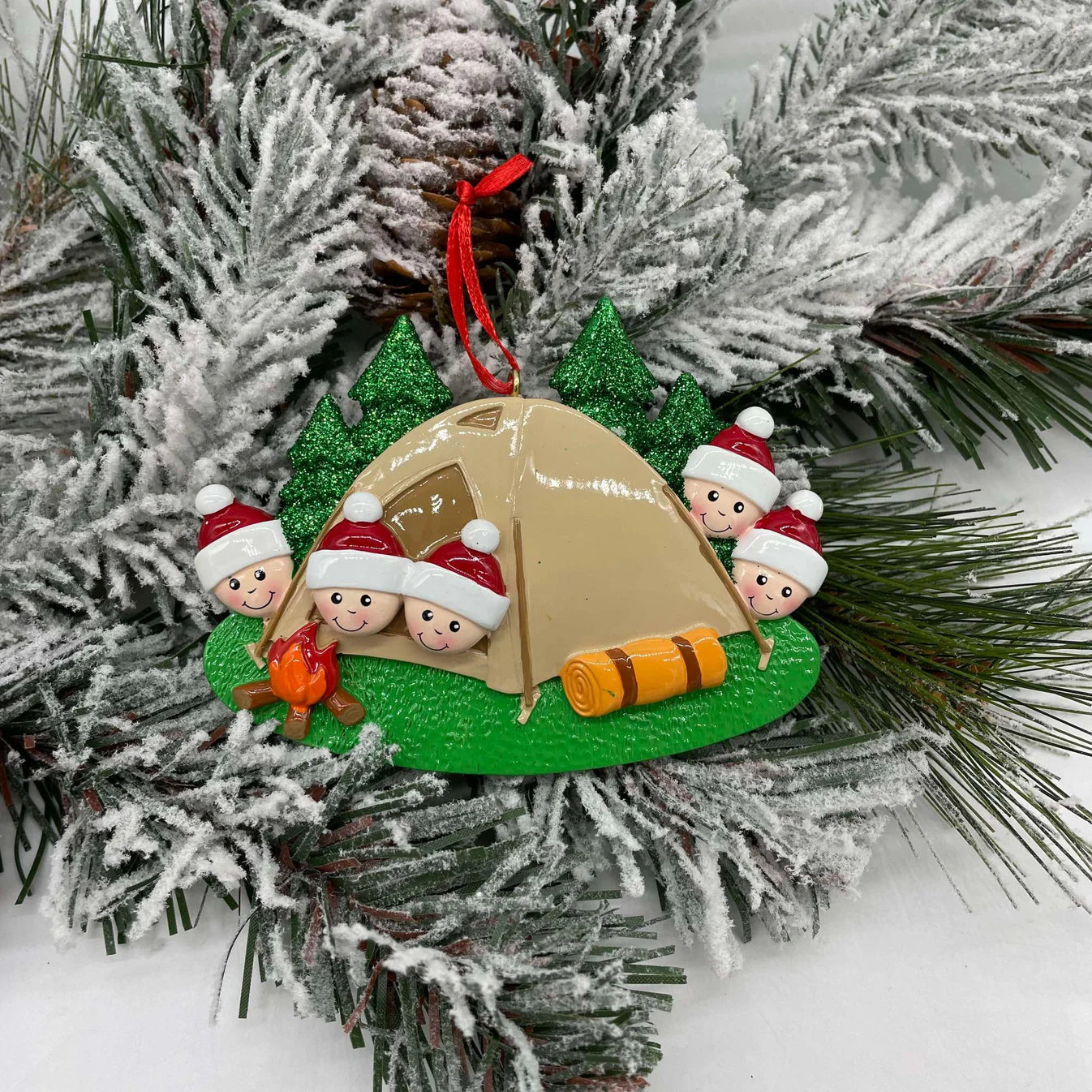 Camping Family Polyresin Ornaments